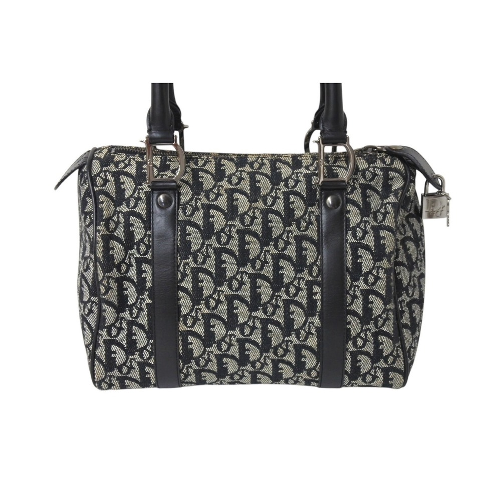 Christian Dior Trotter Canvas Leather Handbag Black - Picture 2 of 9